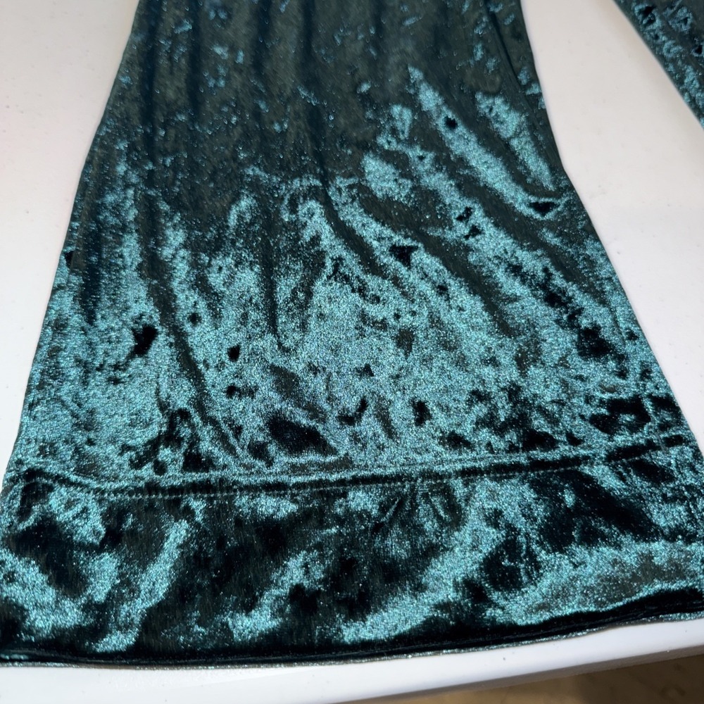 NWT Halara High Waisted Pockets Straight Leg Velvet Casual Pants‎ green small - Picture 9 of 16